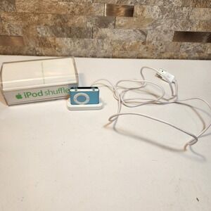 Apple iPod Shuffle 2nd Generation 1GB Blue MP3 Player A1204 MA564LL/A with Dock